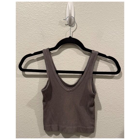 OUT FROM UNDER Grey Round Neck Crop Top - Picture 1 of 3